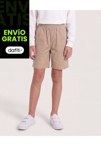 Bermuda Jogger Básica Para Niño  Infantil Niño Café Ostu Ostu