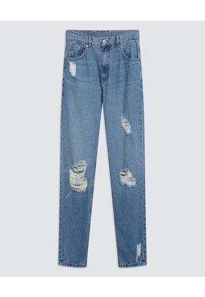 Jean Hombre Regular Con Rotos Azul Ostu