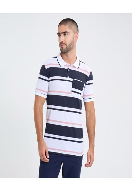 Polo Para Hombre Cuello Tejido Con Bolsillo Color Azul Marca Ostu #60110750