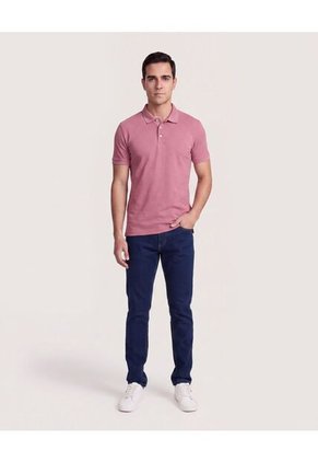 Polo Basica  Para Hombre Rosado Ostu