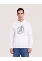 Buzo Hoodie Estampado Avengers  Para Hombre Crema Ostu de Ostu