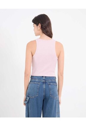Tank Top Basico Algodon  Para Mujer Rosa Ostu