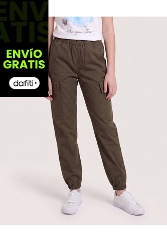 Pantalón Cargo Utility Fit Para Niña  Infantil Niña Verde Ostu Ostu