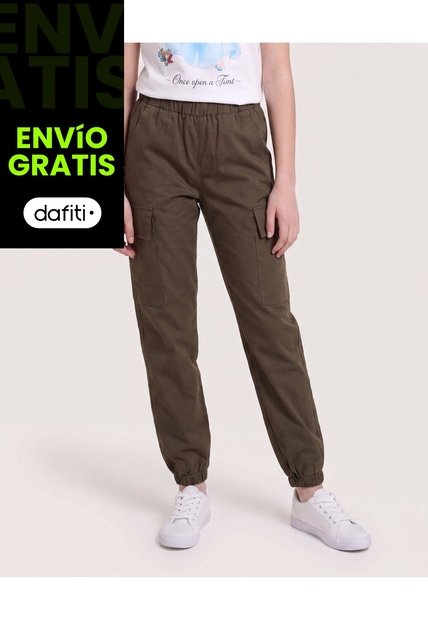 Pantalón Cargo Utility Fit Para Niña  Infantil Niña Verde Ostu