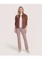 Chaqueta Con Bolsillos  Para Mujer Café Ostu de Ostu