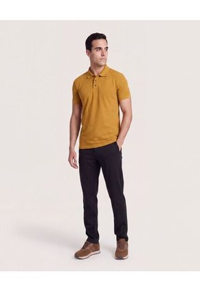 Polo Basica  Para Hombre Mostaza Ostu