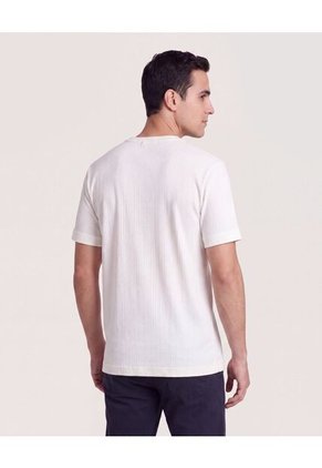 Camiseta Regular Tricot  Para Hombre Crema Ostu