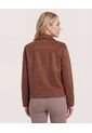 Chaqueta Con Bolsillos  Para Mujer Café Ostu de Ostu