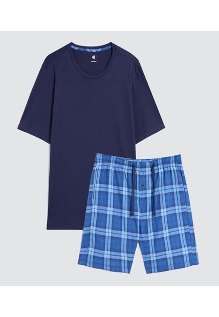 Pijama Para Hombre M/C P/C Color Azul  Marca Ostu #60040191