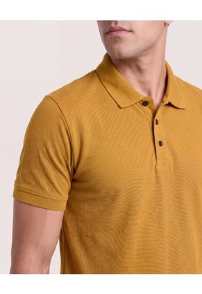 Polo Basica  Para Hombre Mostaza Ostu