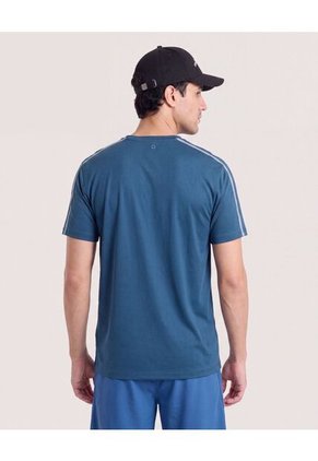 Camiseta Oversize Con Cortes Para Hombre Azul Ostu