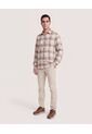Camisa Leñadora  Para Hombre Beige Ostu de Ostu