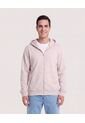Buzo Hoodie Con Cremallera  Para Hombre Beige Ostu de Ostu