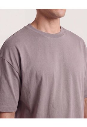 Camiseta Relaxed Estampado Posterior  Para Hombre Café Ostu