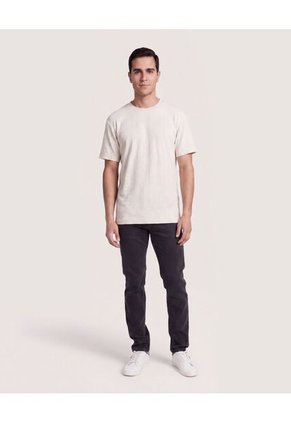 Camiseta Regular Texturizada  Para Hombre Gris Ostu
