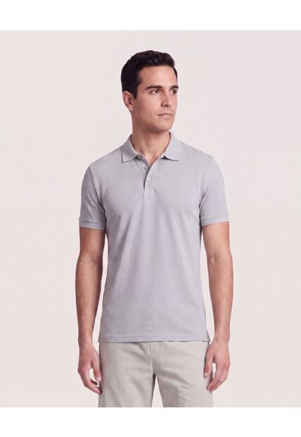 Polo Basica  Para Hombre Gris Ostu