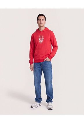 Buzo Hoodie Spiderman Telaraña  Para Hombre Rojo Ostu