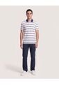 Polo Tejida A Rayas  Para Hombre Blanco Ostu de Ostu