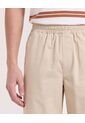 Bermuda Básica Con Bolsillos  Para Hombre Beige Ostu de Ostu