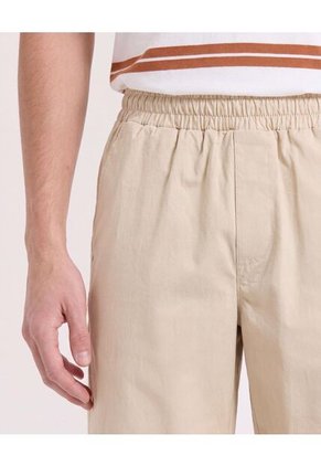 Bermuda Básica Con Bolsillos  Para Hombre Beige Ostu