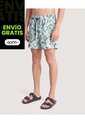Pantaloneta De Baño Estampada  Para Hombre Verde Ostu de Ostu