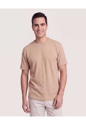 Camiseta Regular Texturizada  Para Hombre Café Ostu Ostu