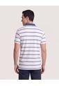 Polo Tejida A Rayas  Para Hombre Blanco Ostu de Ostu
