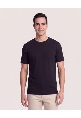 Camiseta Regular Tricot  Para Hombre Negro Ostu Ostu