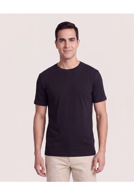 Camiseta Regular Tricot  Para Hombre Negro Ostu
