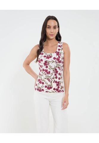 Top Para Mujer Cuello Redondo Color Vino Marca Ostu #40220428 Ostu