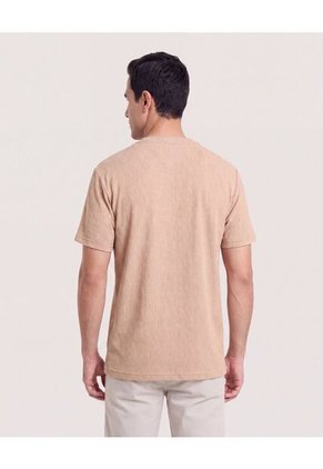 Camiseta Regular Texturizada  Para Hombre Café Ostu