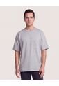 Camiseta Oversize Con Bolsillo  Para Hombre Gris Ostu de Ostu