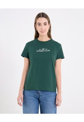 Camiseta  Para Mujer Manga Corta Cuello Redondo Color Verde Marca Ostu #40092704