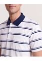 Polo Tejida A Rayas  Para Hombre Blanco Ostu de Ostu