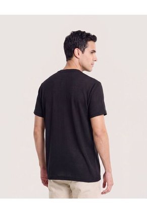 Camiseta Regular Tricot  Para Hombre Negro Ostu