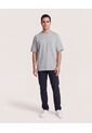Camiseta Oversize Con Bolsillo  Para Hombre Gris Ostu de Ostu