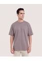 Camiseta Relaxed Básica Unicolor  Para Hombre Café Ostu de Ostu