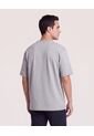Camiseta Oversize Con Bolsillo  Para Hombre Gris Ostu de Ostu
