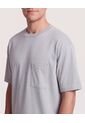 Camiseta Oversize Con Bolsillo  Para Hombre Gris Ostu de Ostu
