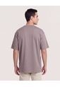 Camiseta Relaxed Básica Unicolor  Para Hombre Café Ostu de Ostu