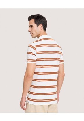 Polo Tejida A Rayas  Para Hombre Blanco Ostu