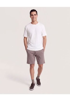 Bermuda Con Ajuste Cómodo Para Hombre Café Ostu