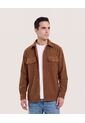 Chaqueta Con Bolsillos De Tapa  Para Hombre Camel Ostu de Ostu