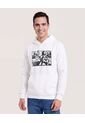 Buzo Hoodie Estampado Avengers  Para Hombre Crema Ostu de Ostu