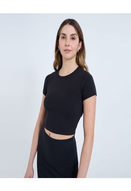 Camiseta Para Mujer Manga Corta Moda Color Negro Marca Ostu #40092461