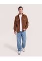 Chaqueta Con Bolsillos De Tapa  Para Hombre Camel Ostu de Ostu