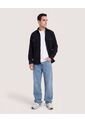 Chaqueta Con Bolsillos De Tapa  Para Hombre Negro Ostu de Ostu
