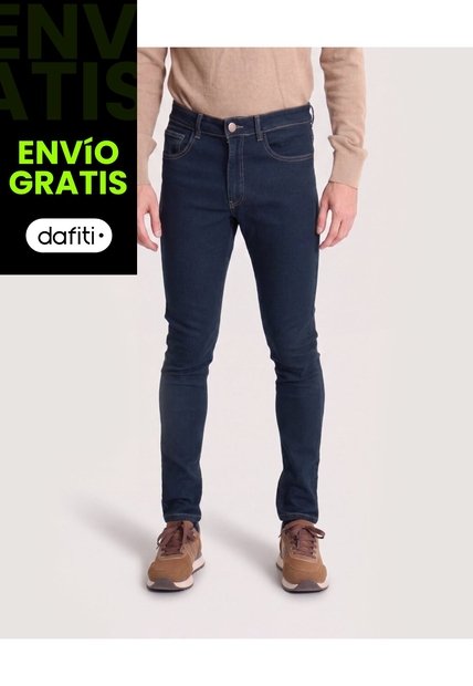 Jean Skinny Dirty Denim  Para Hombre Azul Ostu