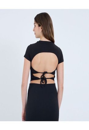 Camiseta Para Mujer Manga Corta Moda Color Negro Marca Ostu #40092461