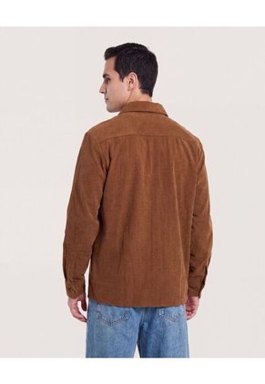 Chaqueta Con Bolsillos De Tapa  Para Hombre Camel Ostu